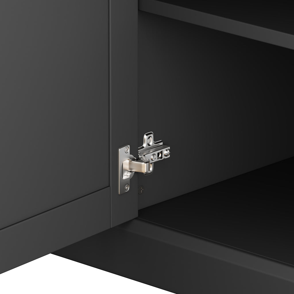 Modern black media console for TVs up to 75 inches