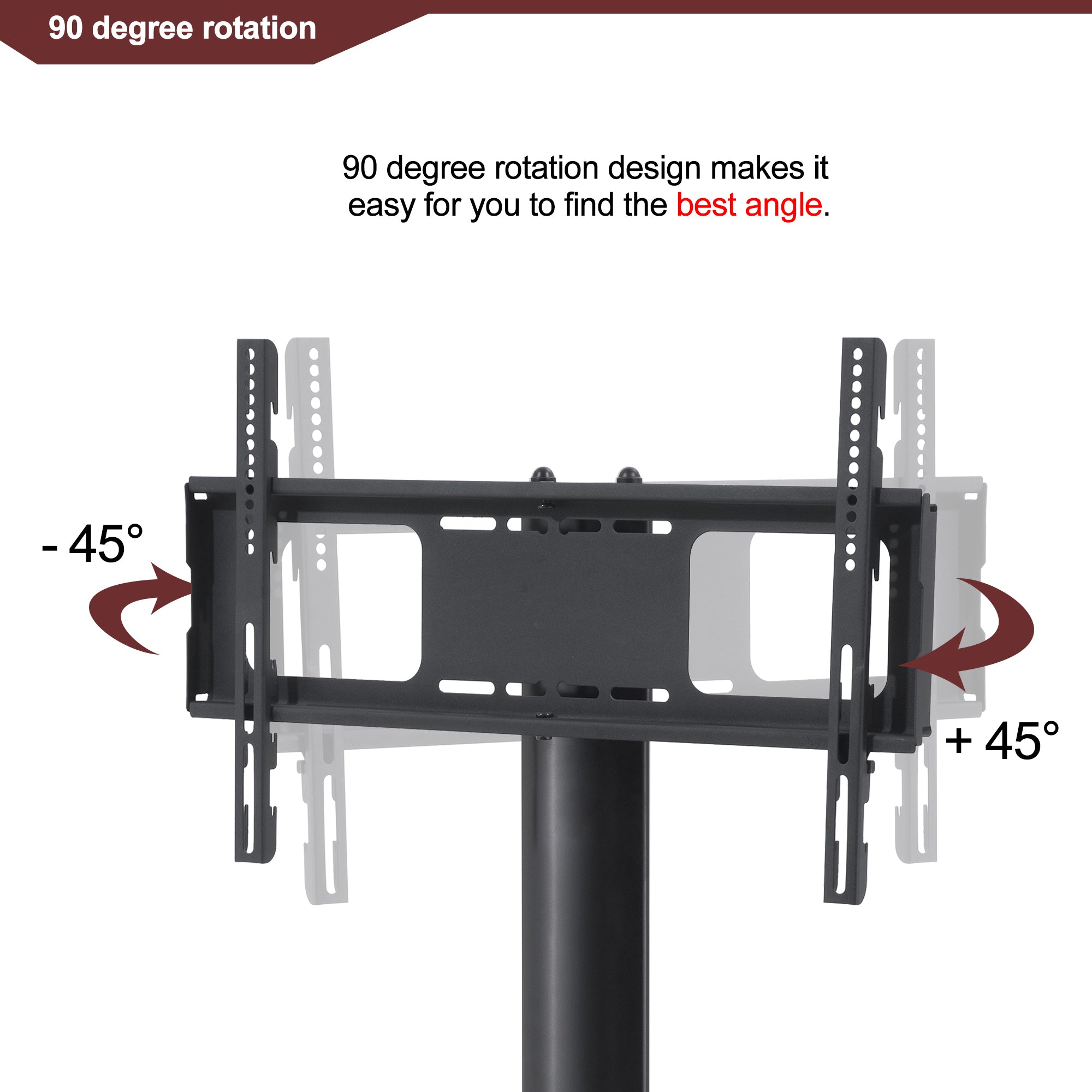 Multi-function TV stand 3-tier glass shelves side profile