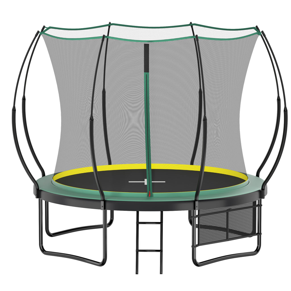 10 ft no-gap trampoline full safety net enclosure