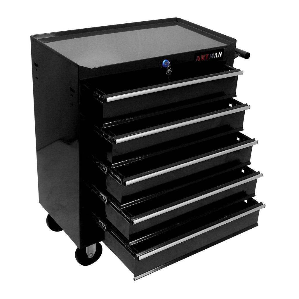 5-Drawer Rolling Tool Cart — Lockable Multifunctional Tool Storage