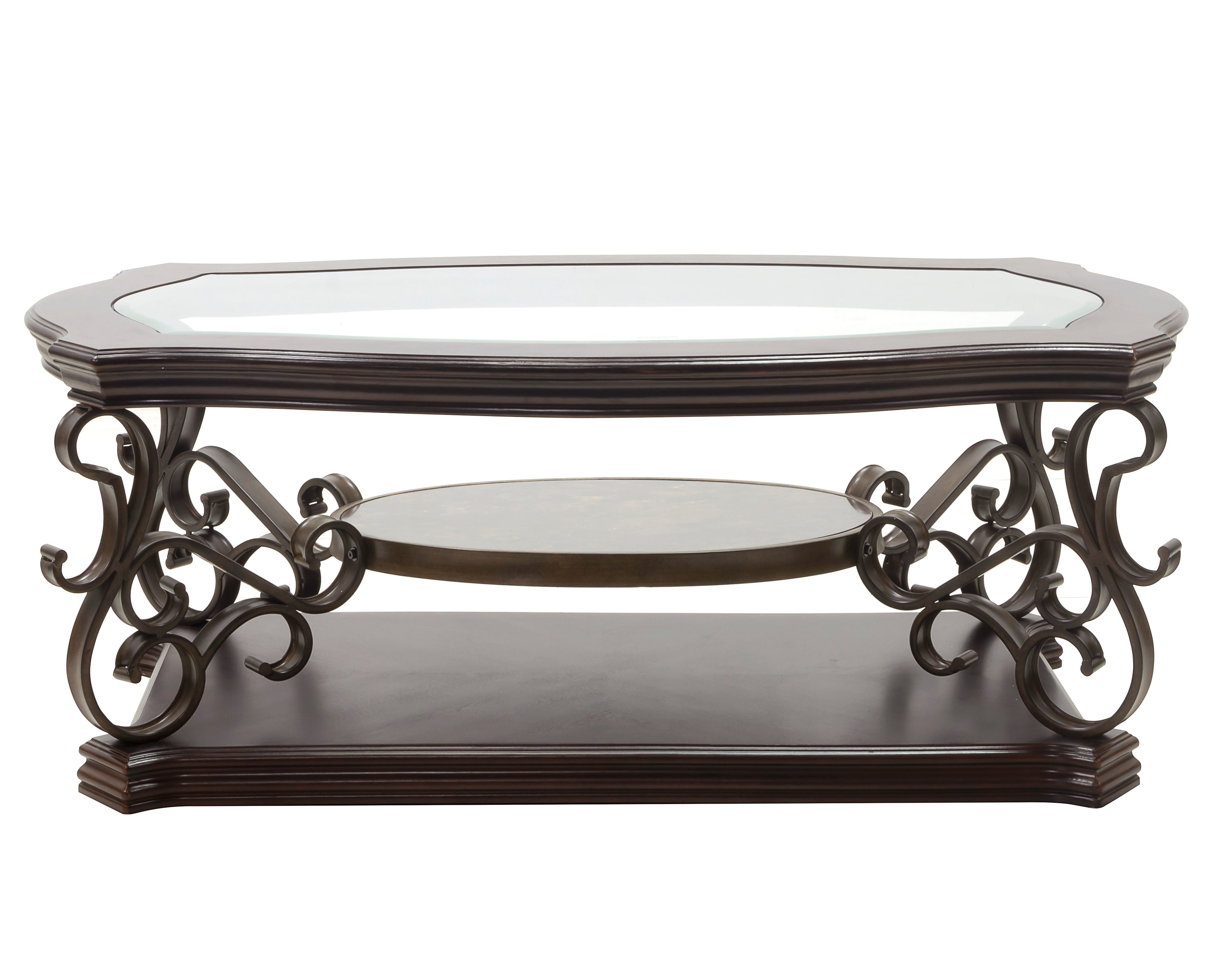 Traditional living room coffee table marble shelf interior