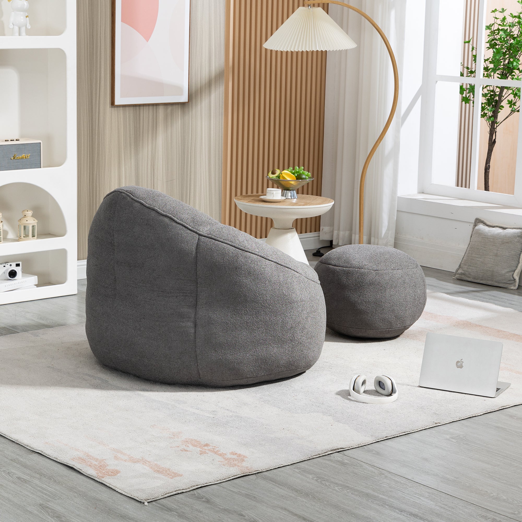 Bean bag sofa chair footrest mechanism detail