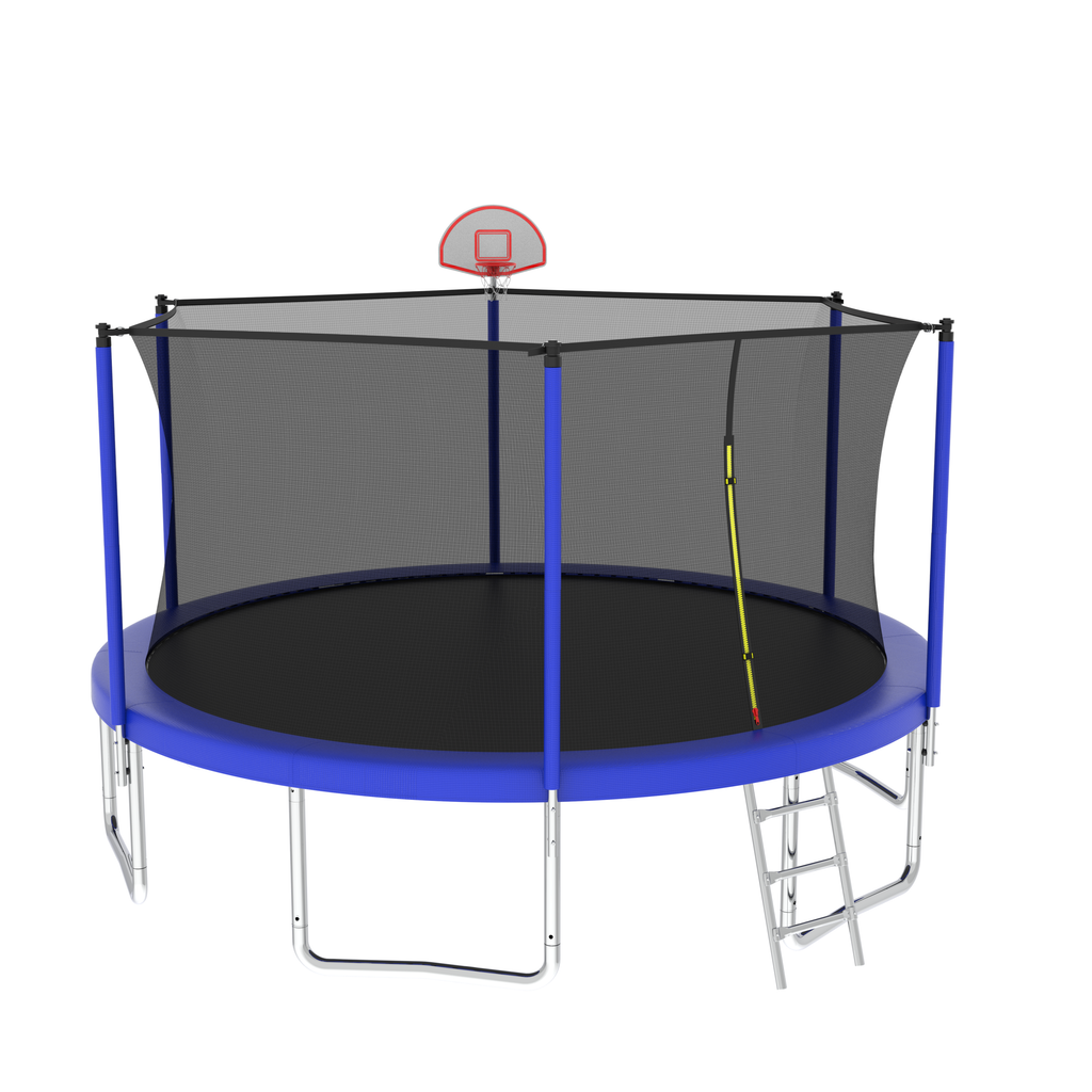 Outdoor backyard trampoline 84 galvanized springs jumping mat close-up