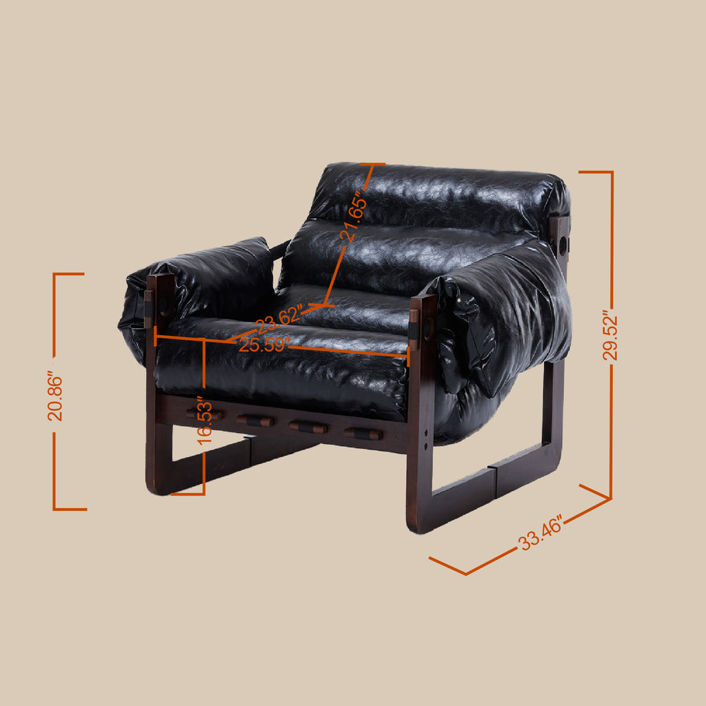 Leather accent chair in study or office