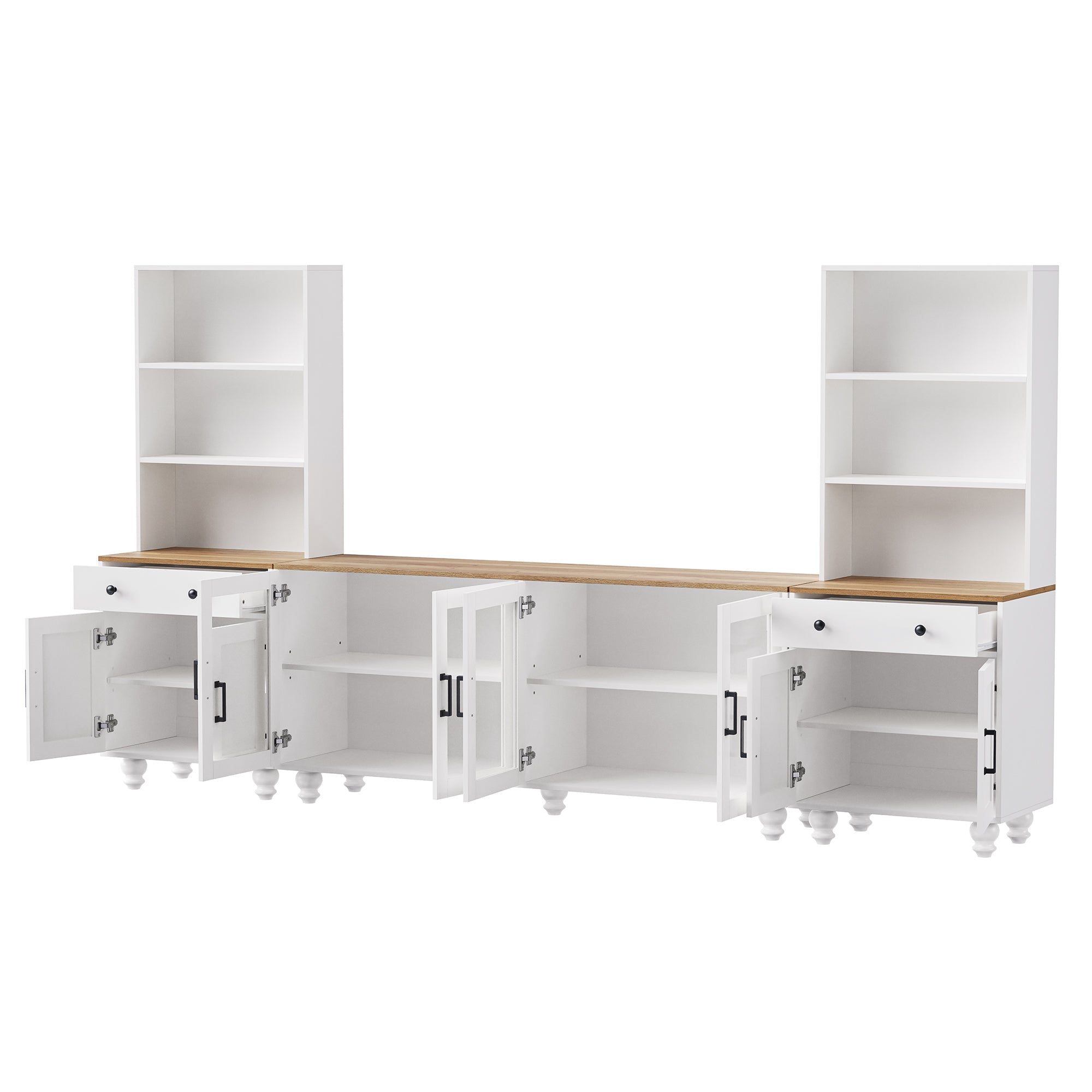 Farmhouse Entertainment Center with Gourd Legs — for TVs Up to 70"