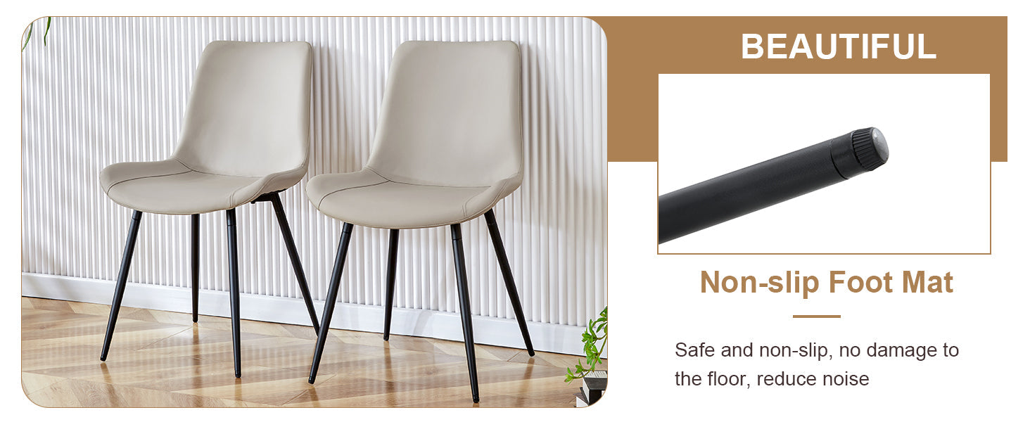 Table and chair set.42 inch modern minimalist brown wood grain round dining table set.Paired with 6 Black Artificial PU Chairs With Curved Widened Cushion Design. Suitable for dining rooms,office,etc.
