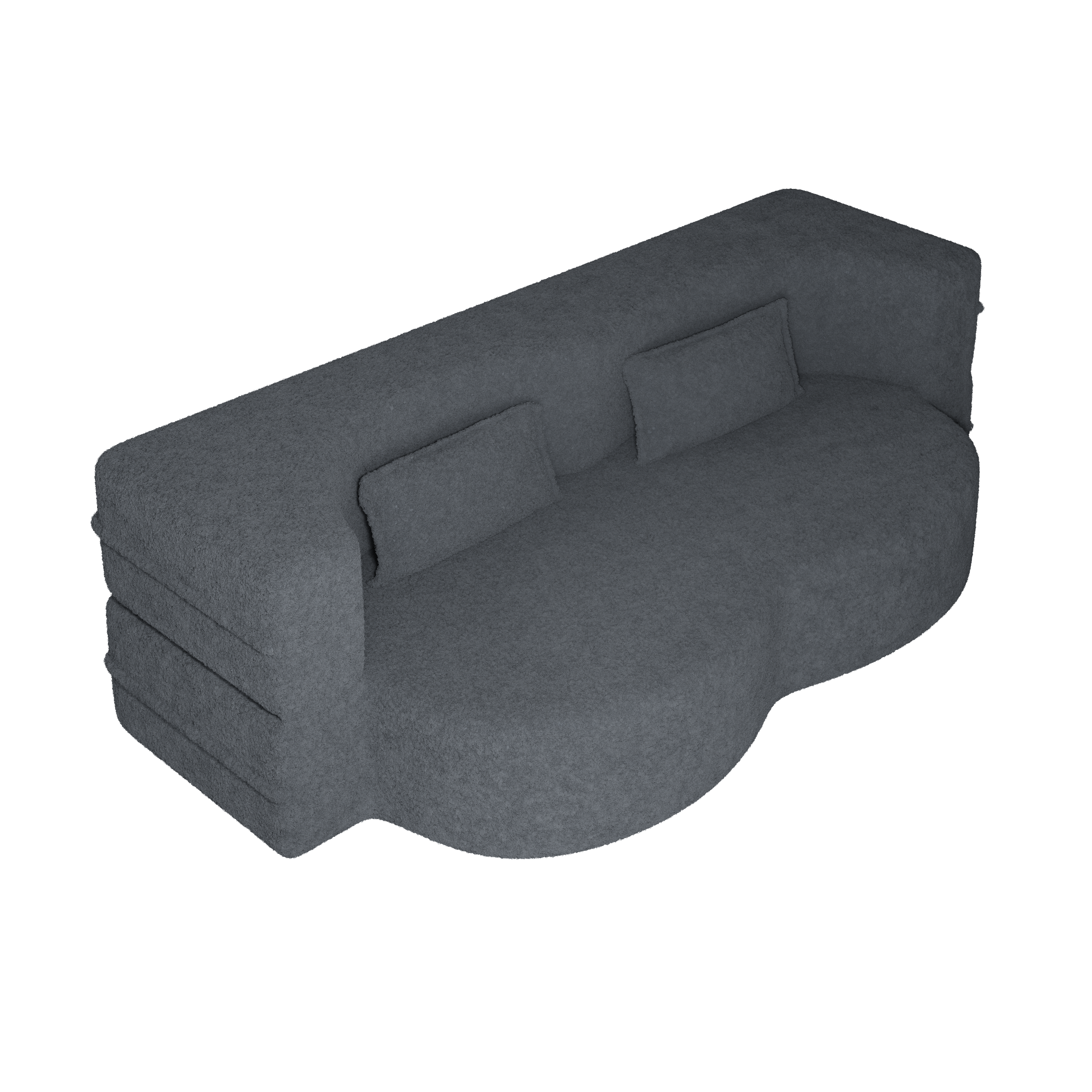 Sherpa Fleece Foldable Floor Sofa Bed — 3-in-1 Full Size, 78" Wide