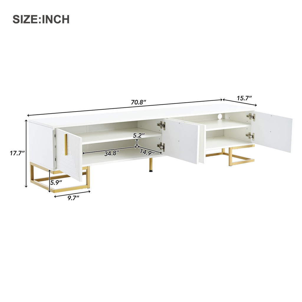 TV stand interior with adjustable shelves