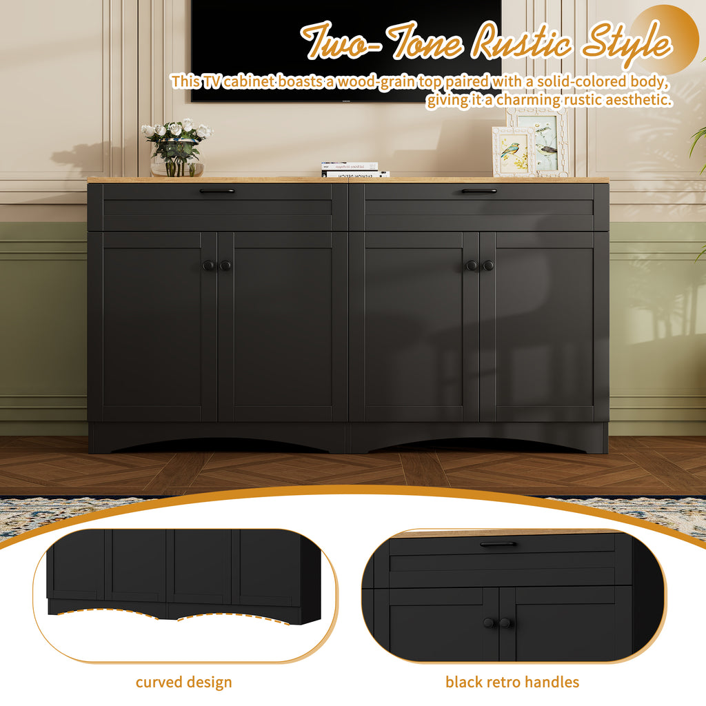 Black farmhouse media console for TVs up to 70 inches