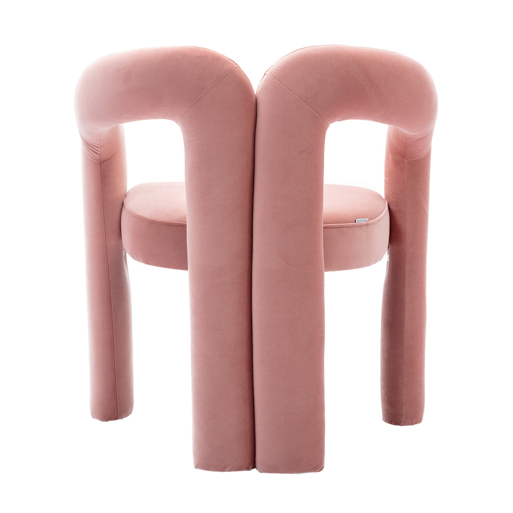 Velvet Barrel Accent Chair Set of 2 — Wood Legs