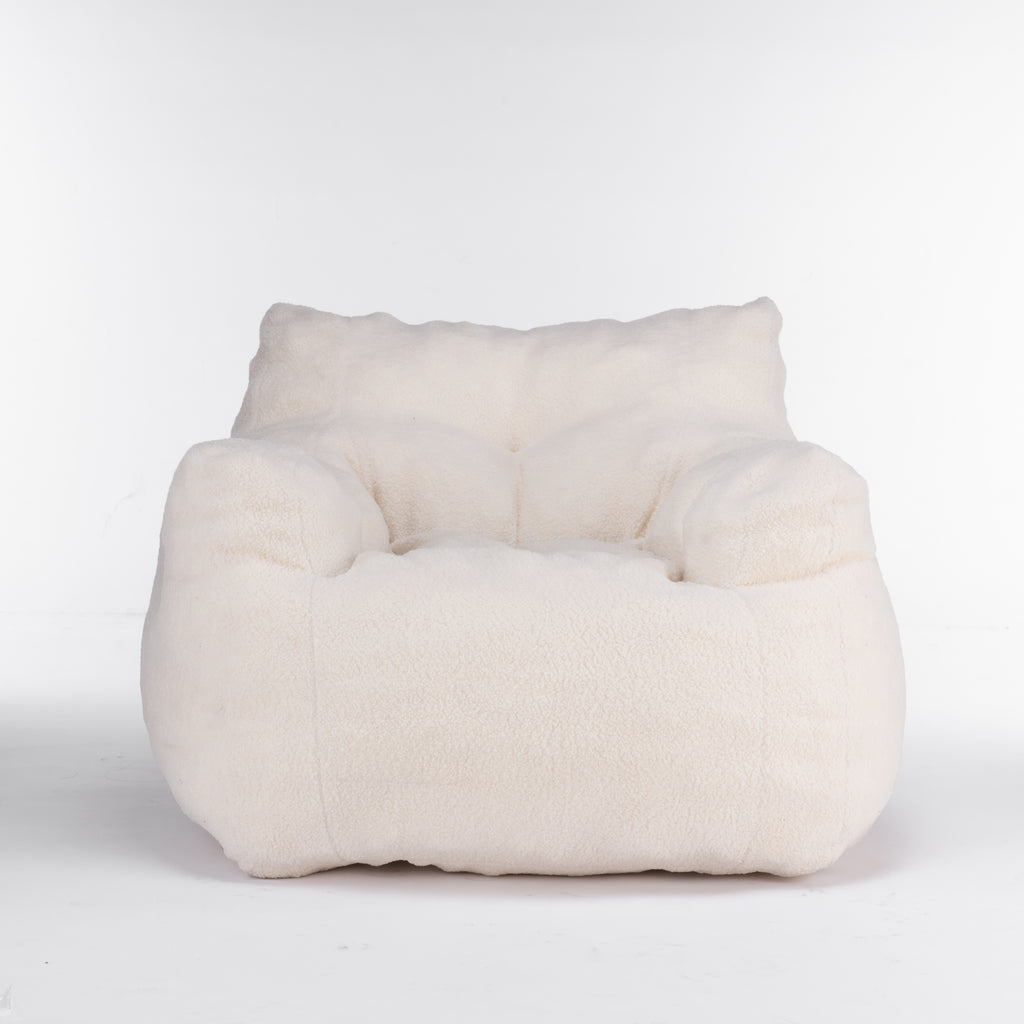 Ivory bean bag chair back view