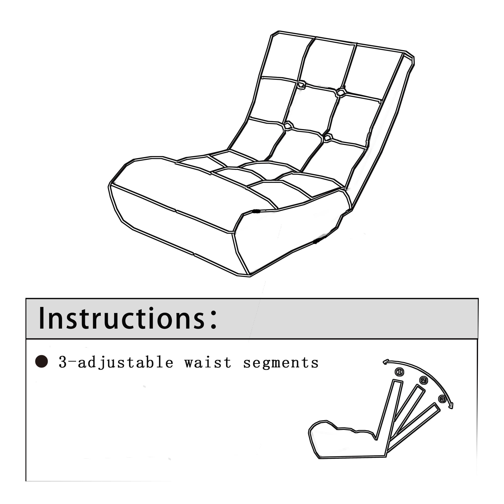Navy Japanese reclining chair on balcony setting