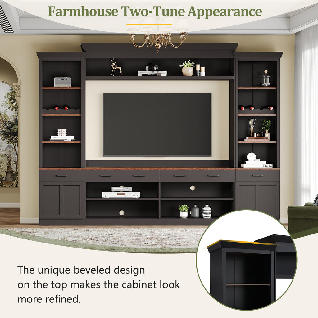 Mid-century farmhouse media console for TVs up to 70 inches