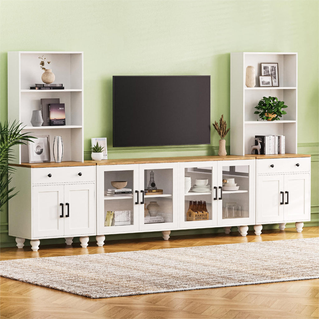Farmhouse Entertainment Center with Gourd Legs — for TVs Up to 70"