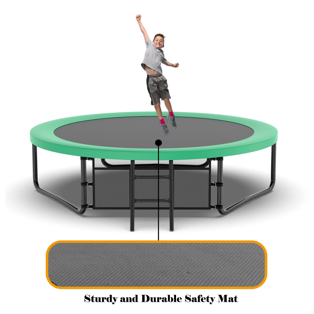 10-foot pumpkin trampoline foam padded net pole detail
