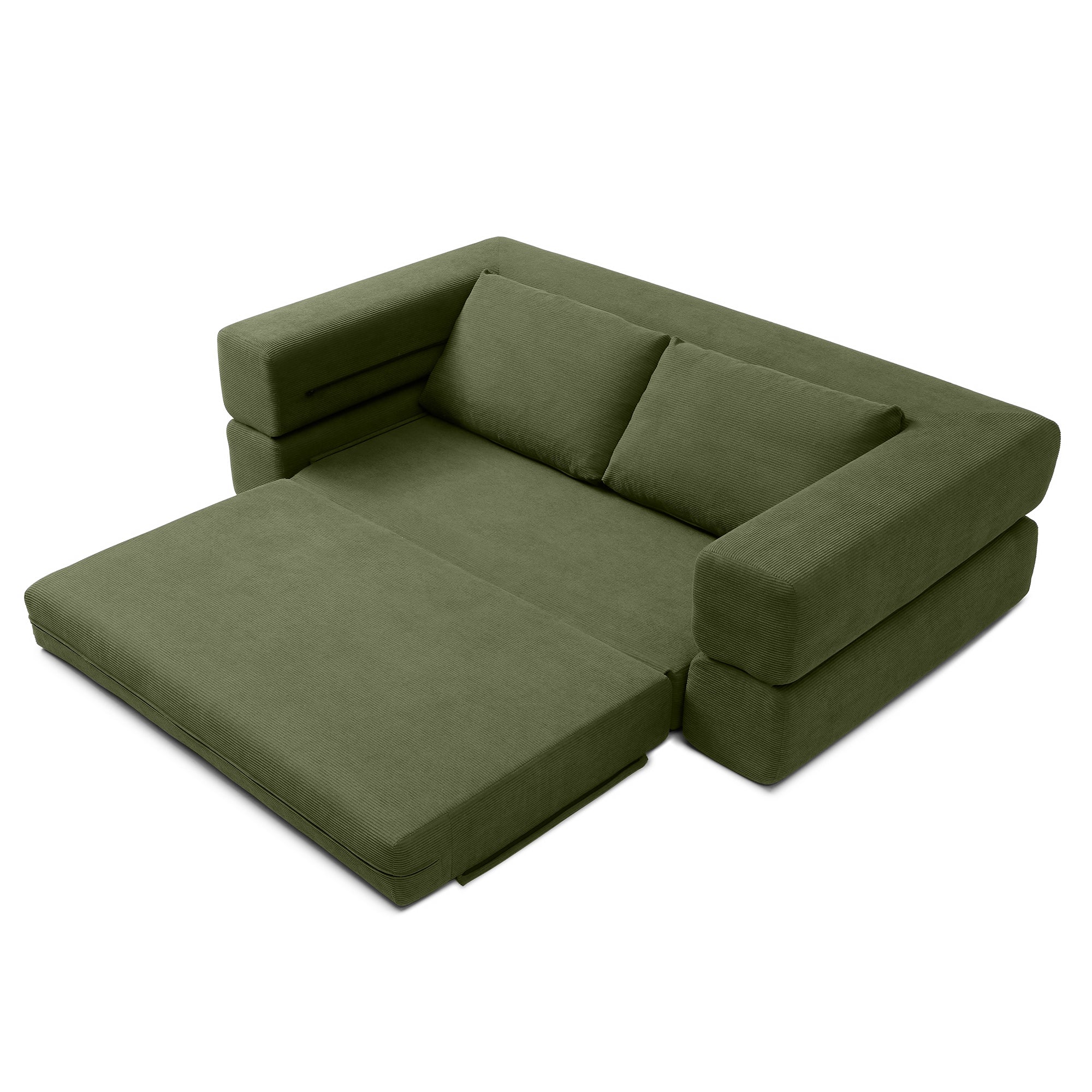 Fold-out futon sleeper mattress configuration
