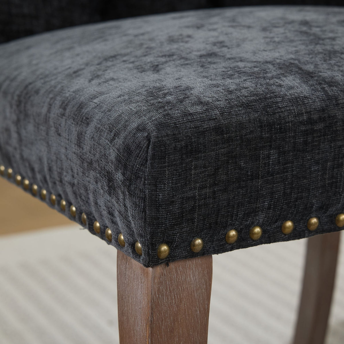 Upholstered Chenille Fabric Accent Dining Chair, Curved Solid Wood Legs, Elegant Tufted Club Dining Room Kitchen Room Arm Dining Chair, Single Pack,Olive Green,SW1895OL
