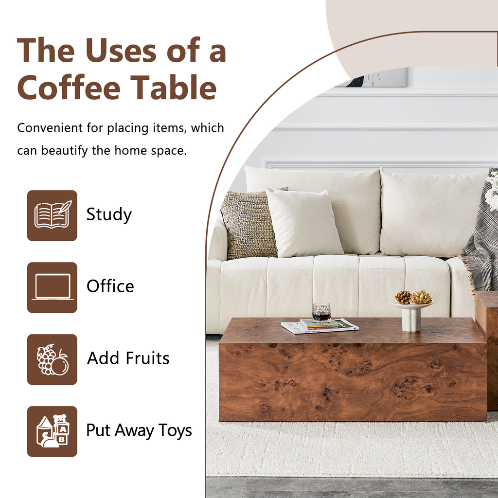 Solid block MDF cube table side profile
