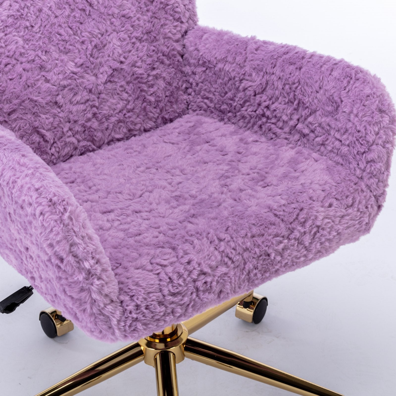Violet vanity chair with velvet upholstery front view