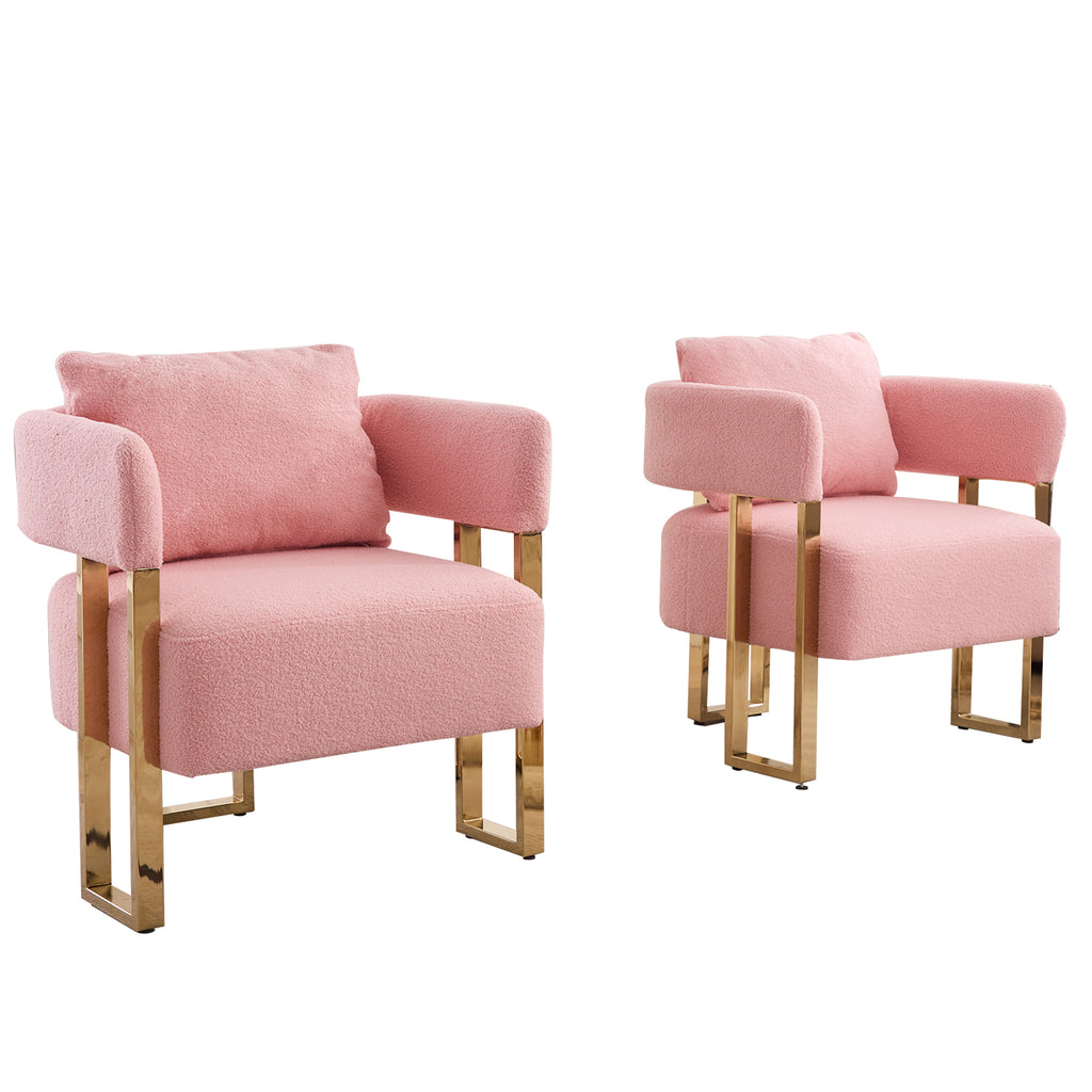 Pink chair seat and back cushion