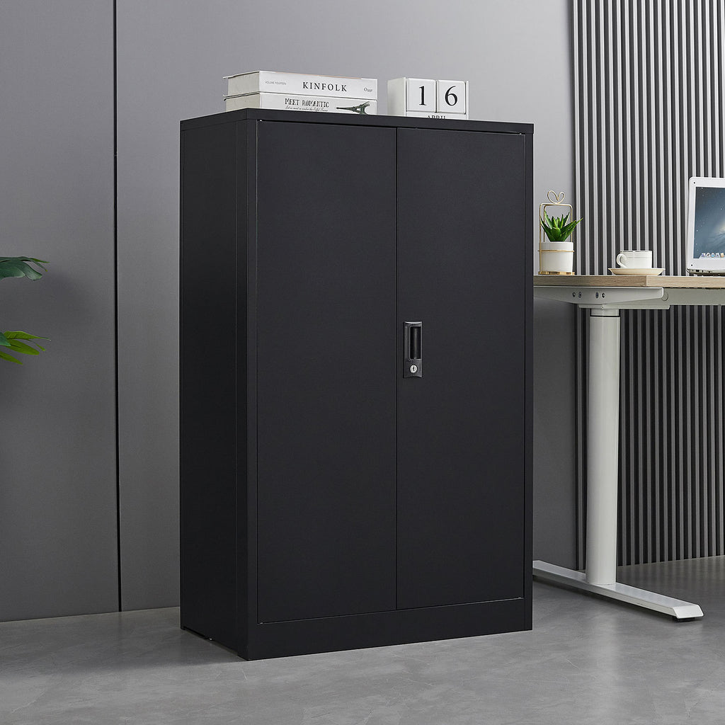 Locking storage cabinet adjustable shelf dividers interior