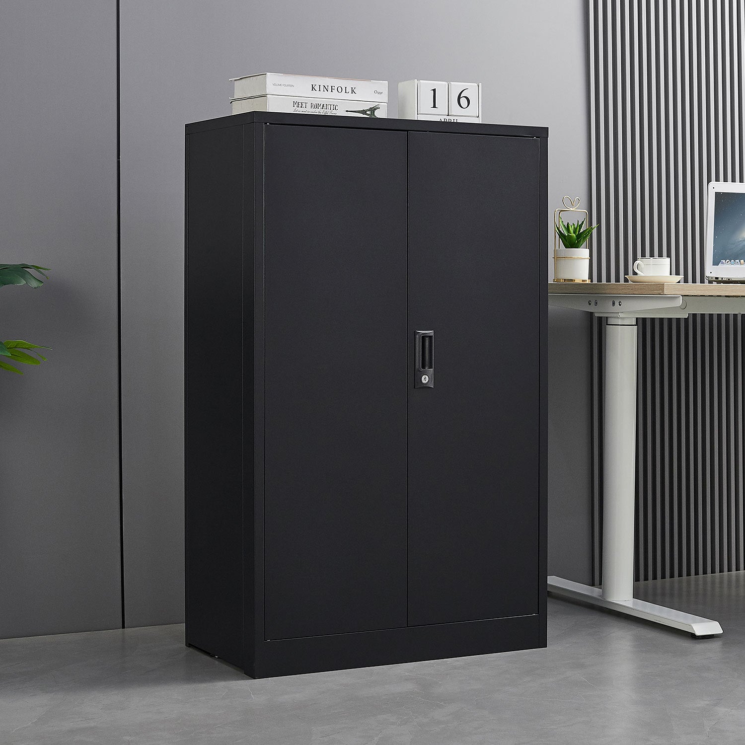 Locking storage cabinet adjustable shelf dividers interior