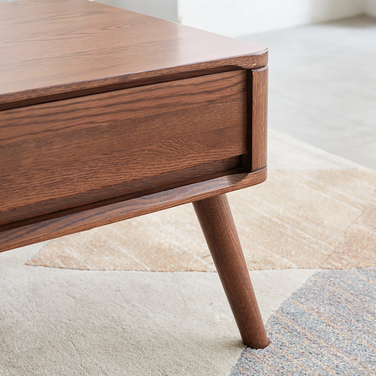 Hidden storage compartments underneath lift-top table
