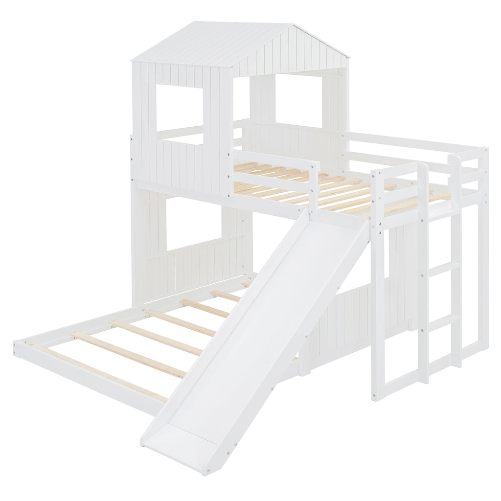 Upper bunk guardrails and playhouse windows