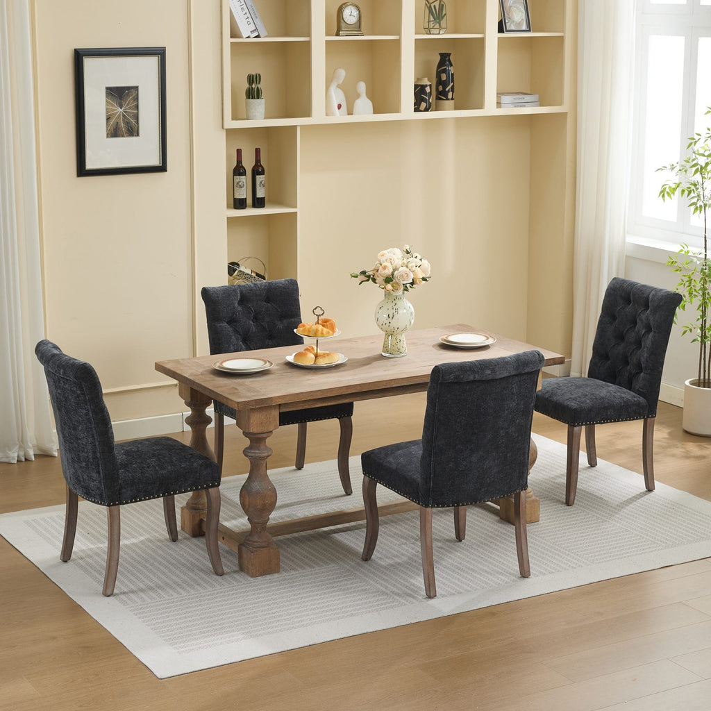 Upholstered Chenille Fabric Accent Dining Chair, Curved Solid Wood Legs, Elegant Tufted Club Dining Room Kitchen Room Arm Dining Chair, Single Pack,Olive Green,SW1895OL