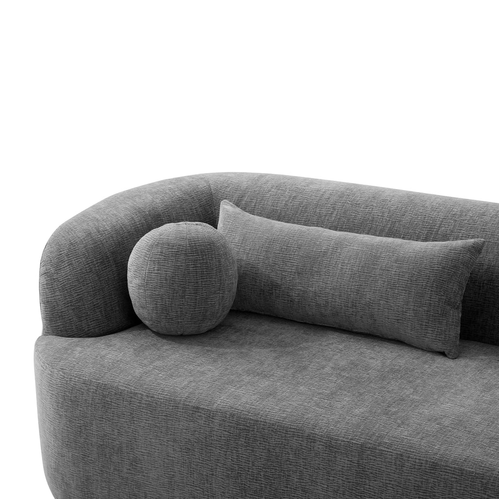 Gray sofa seat cushion and pocket spring detail