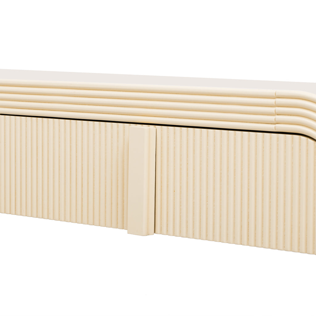 Modern fluted drawer console table side profile