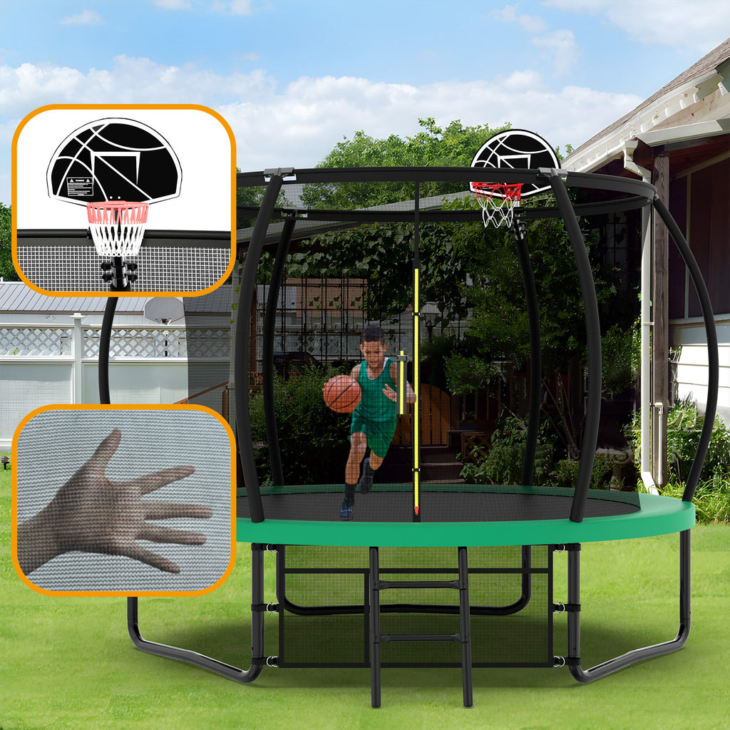 Outdoor trampoline jumping mat and spring attachment