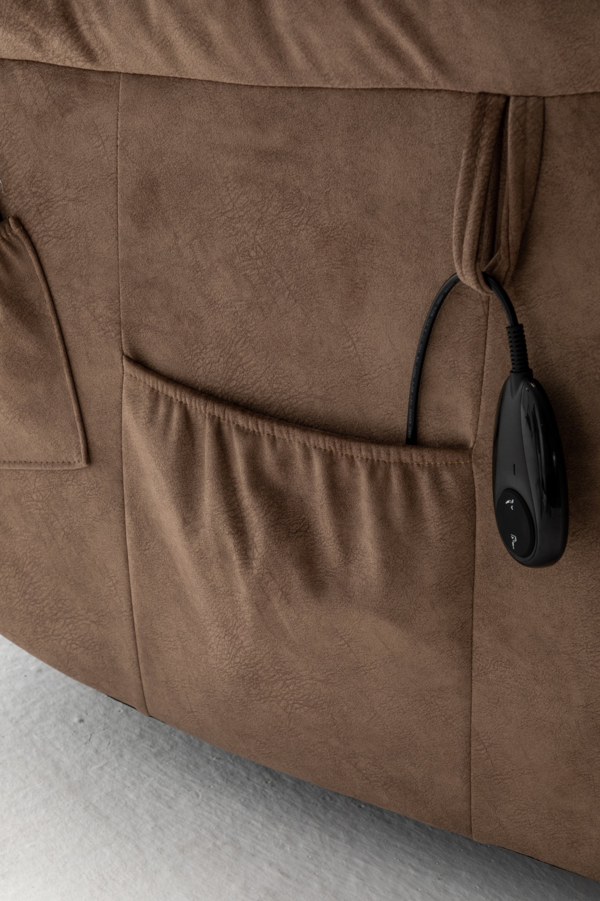 Velvet power lift recliner massage points detail