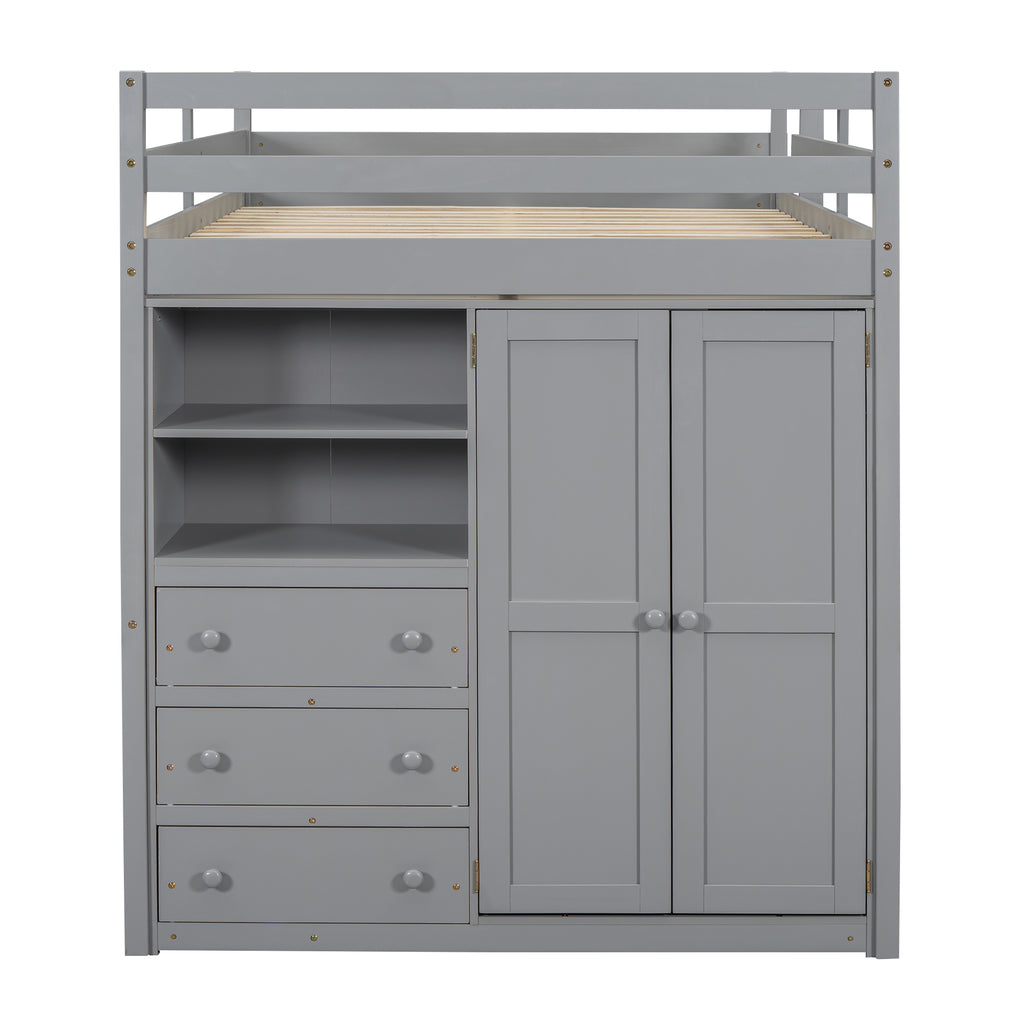Full size loft bed assembly and dimension reference