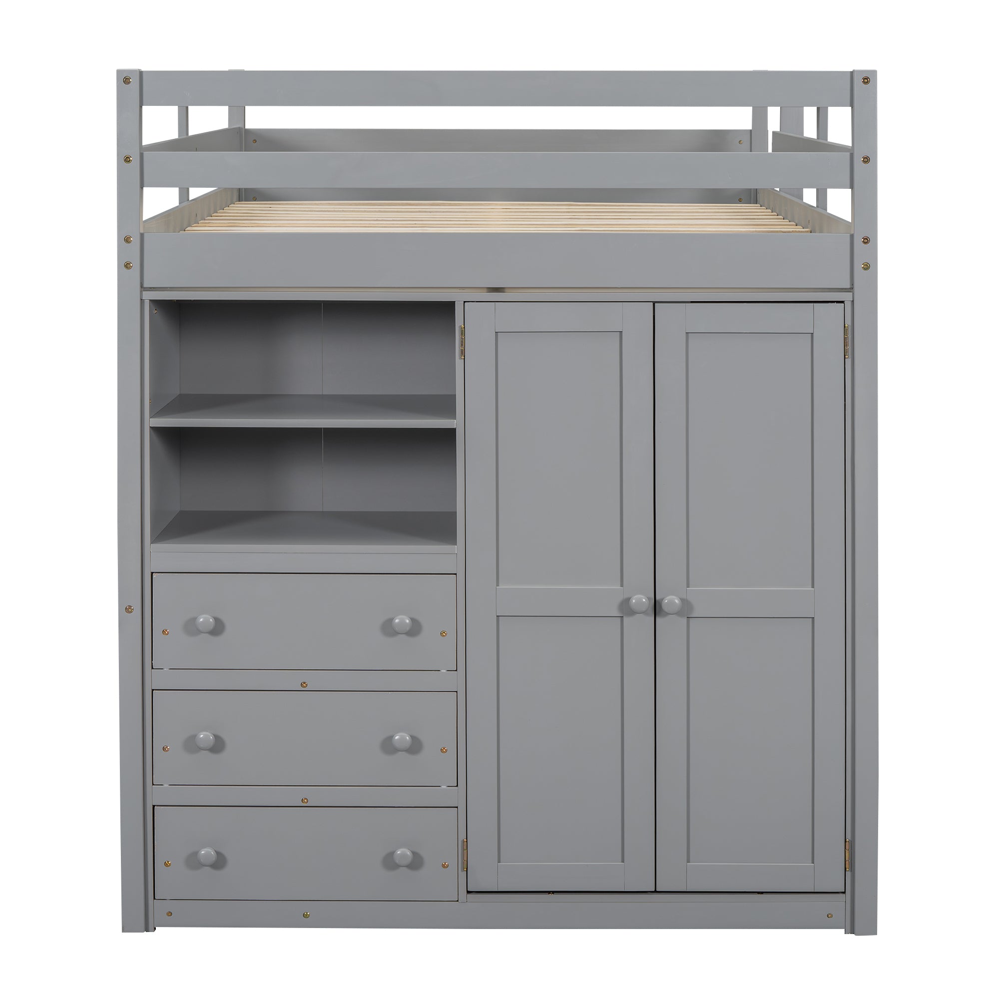 Full size loft bed assembly and dimension reference