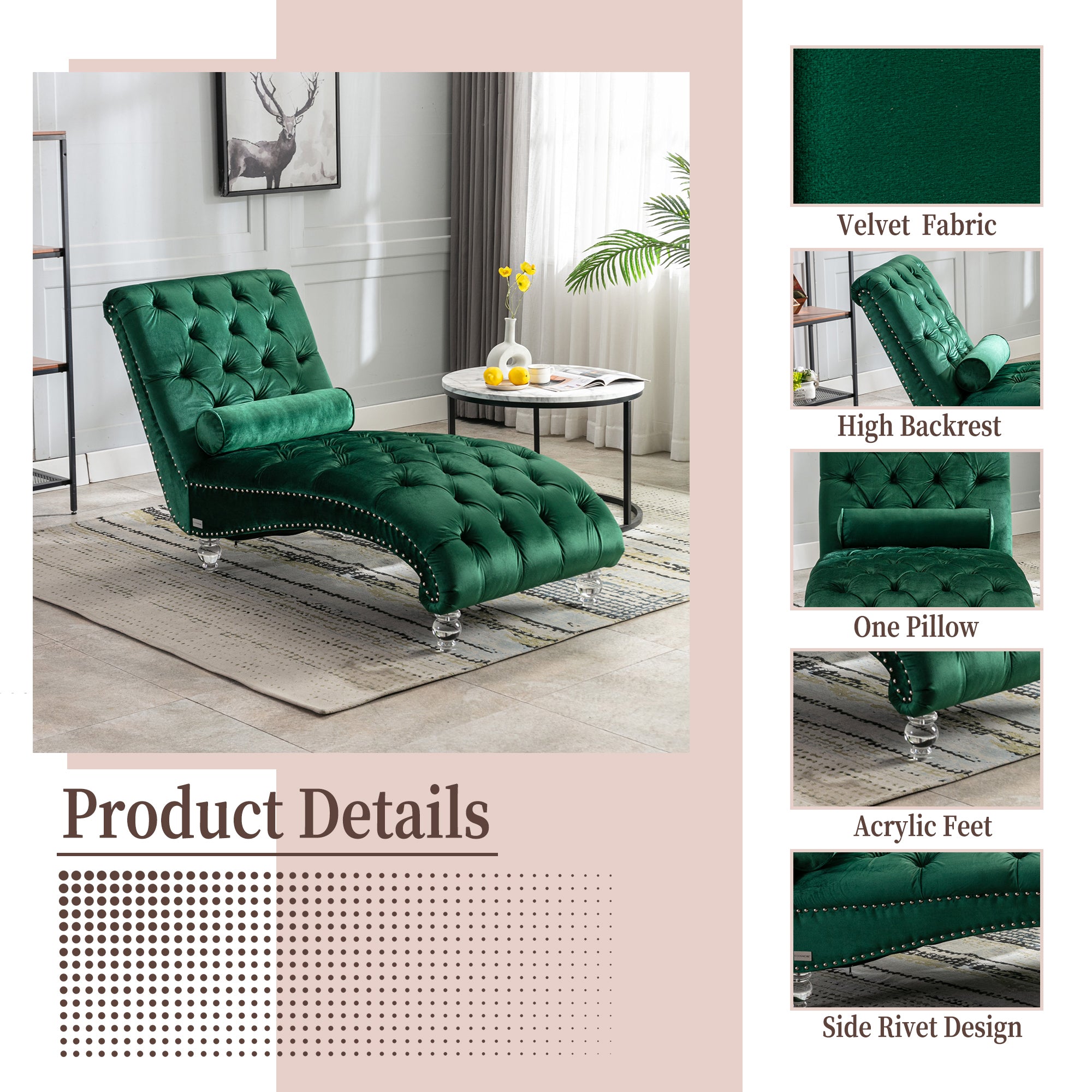 Chaise lounge with included pillow