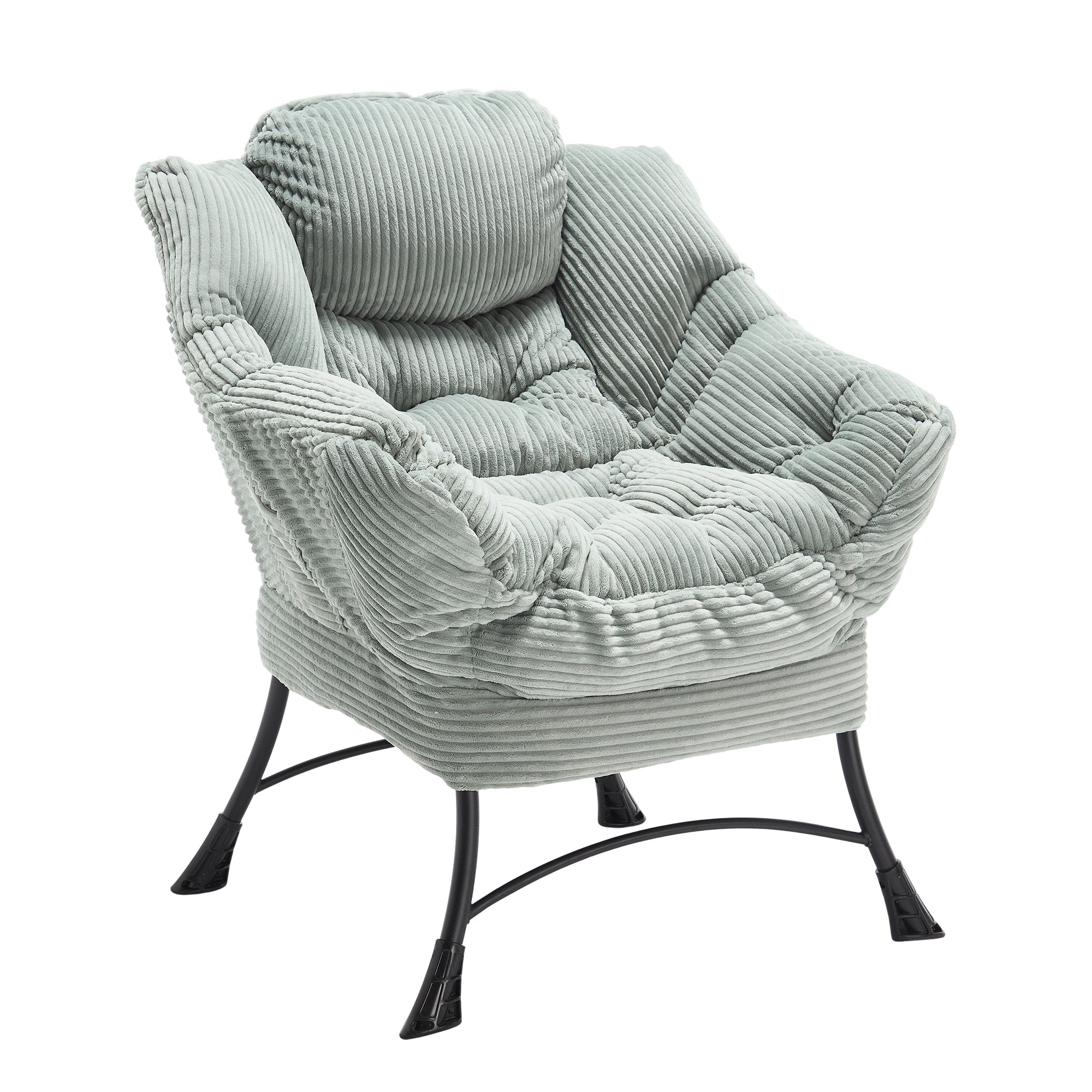 Compact light green lounge chair for reading nook