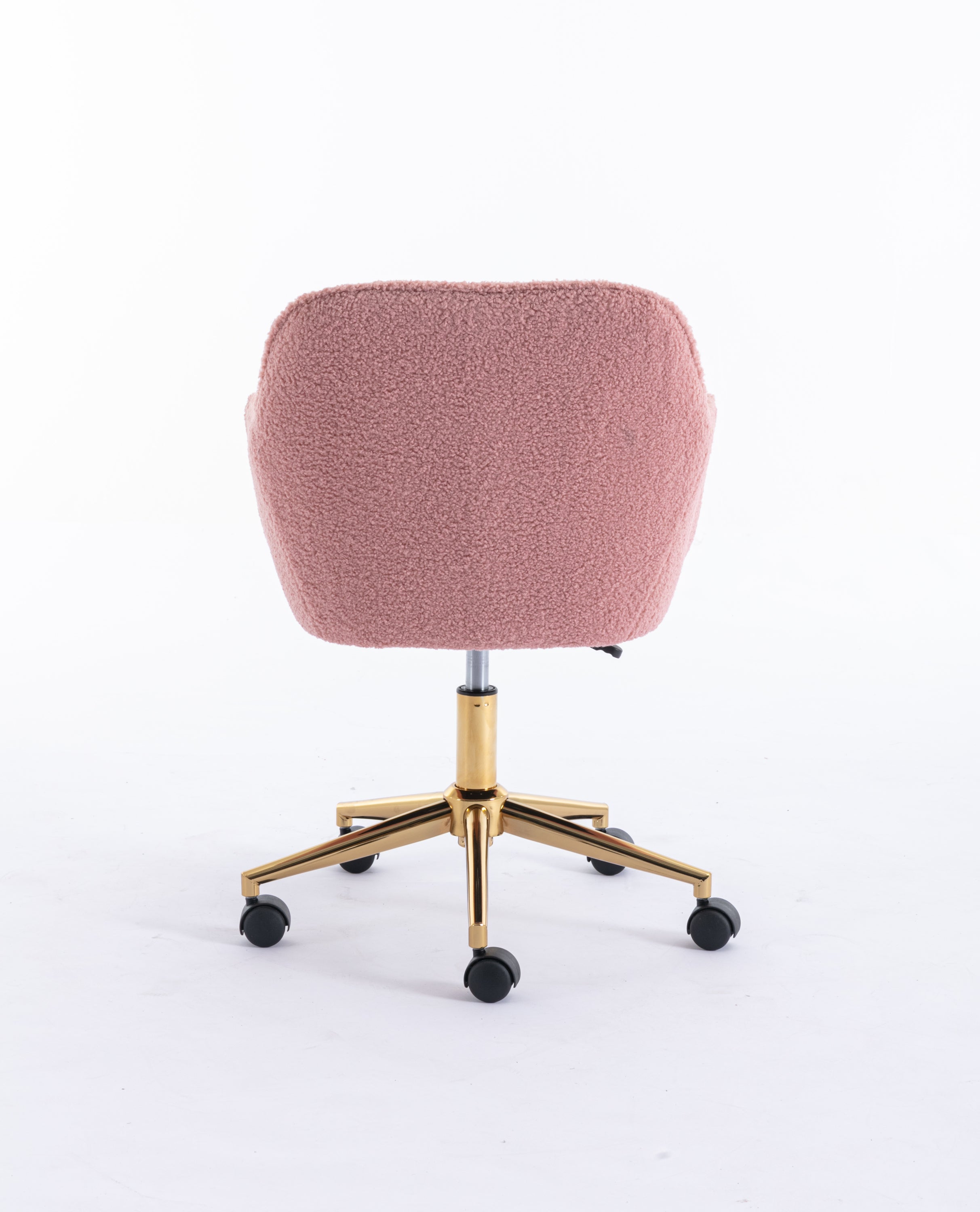 Compact office chair pink teddy fabric product photo