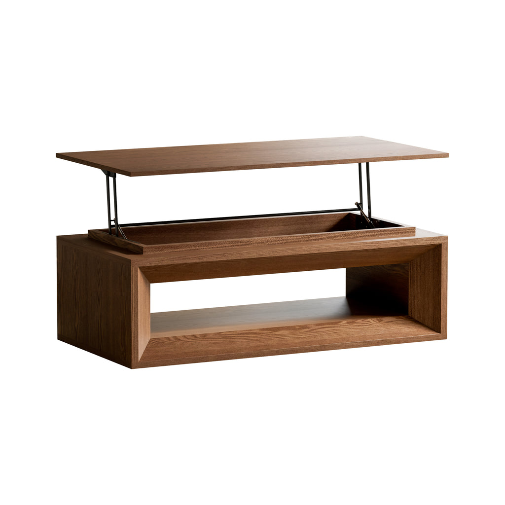 Walnut Wood Veneer Lift-Top Coffee Table with Hidden Storage — 43" Wide — image 15