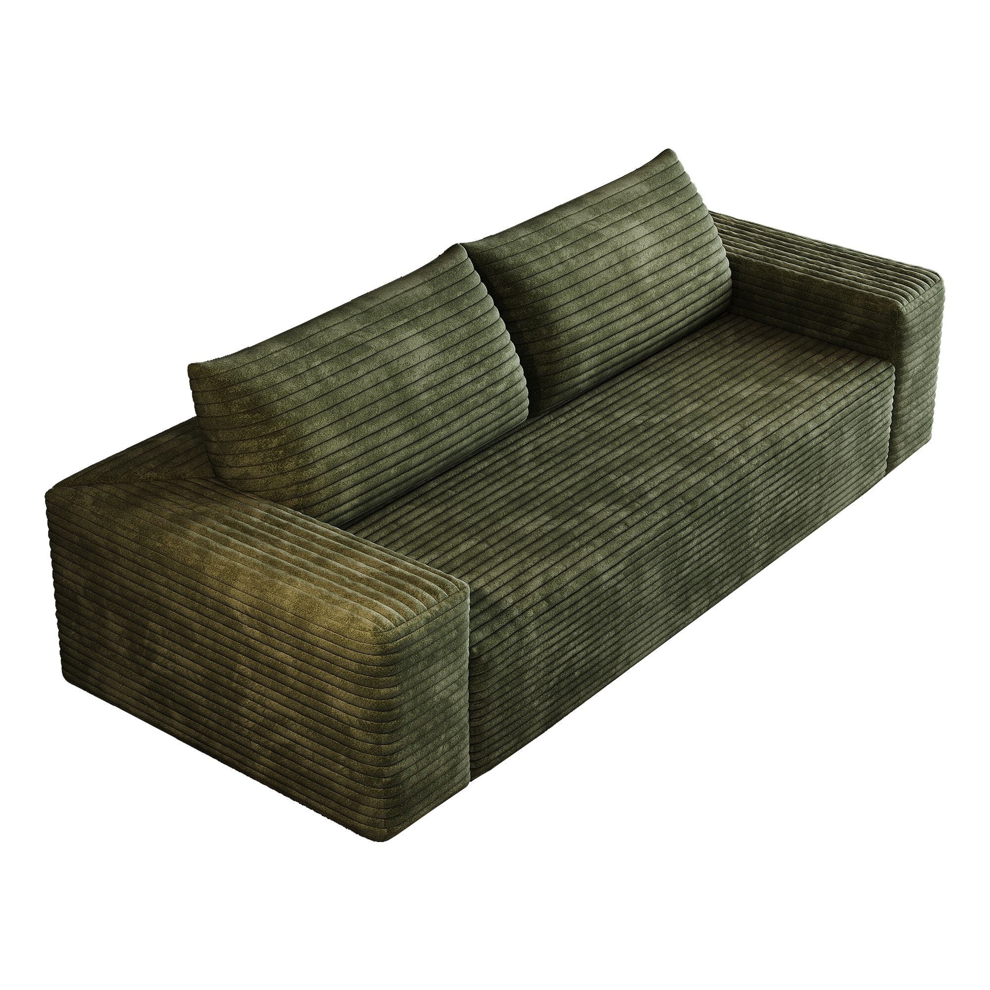 Green corduroy sofa in conference or lounge setting
