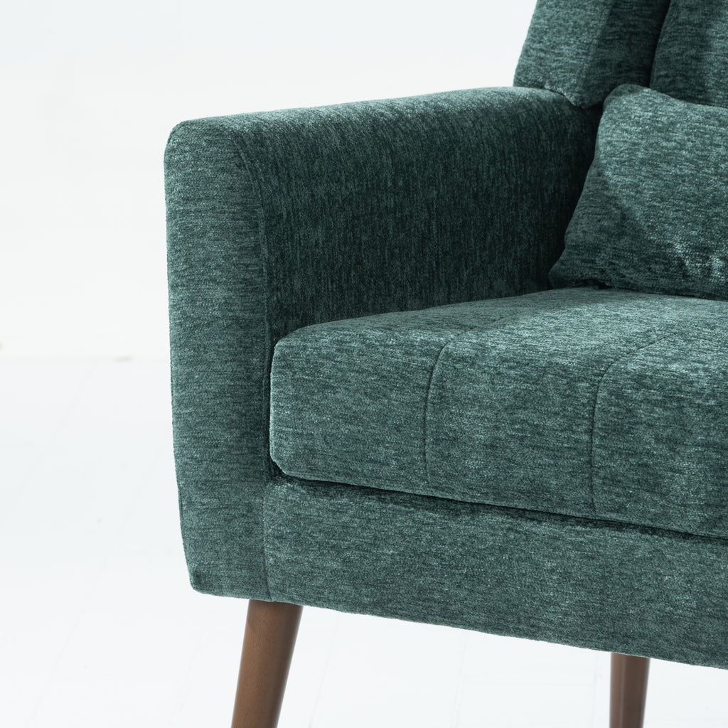 Compact accent chair for bedroom or small space