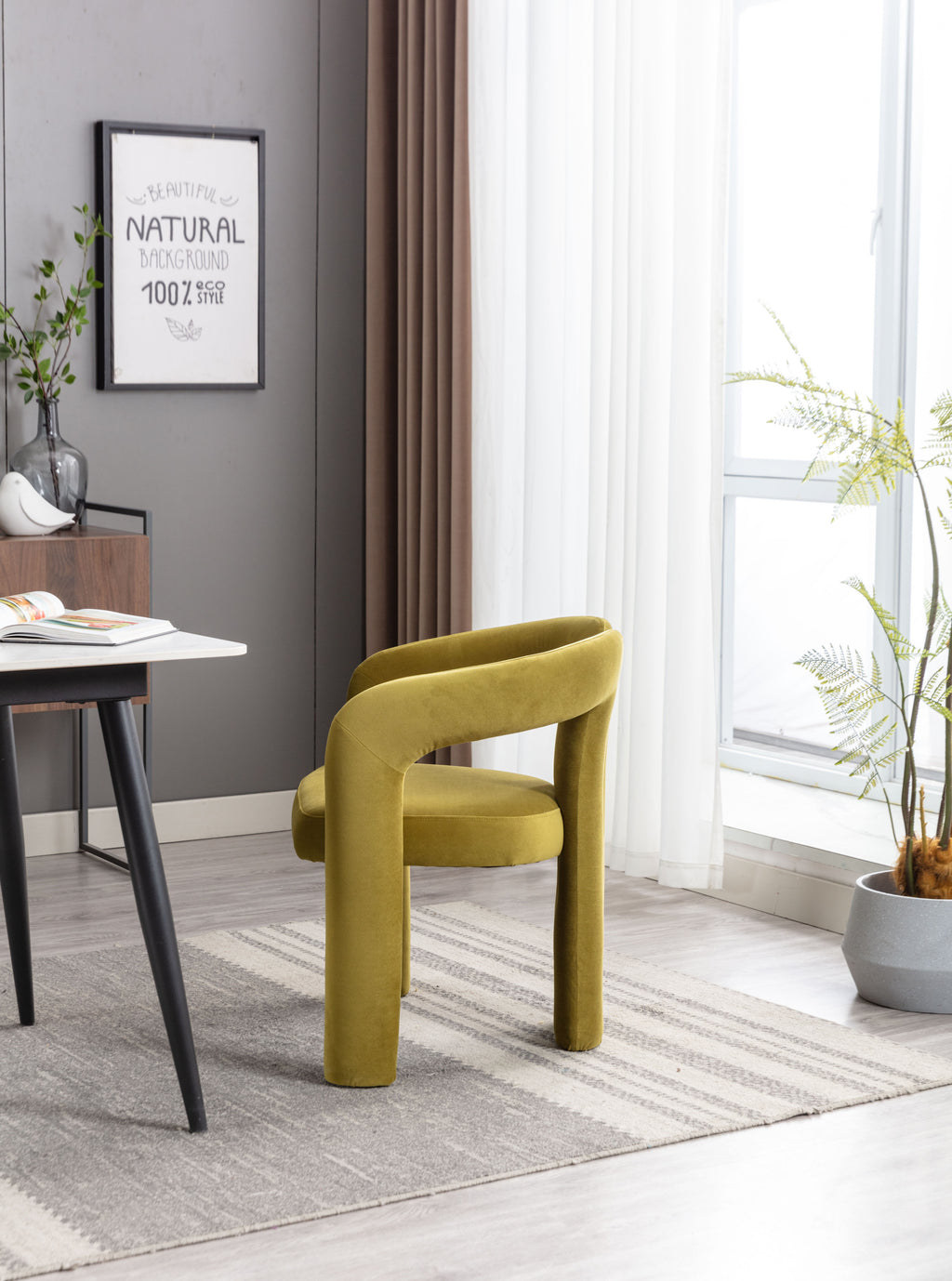 Accent chair side profile