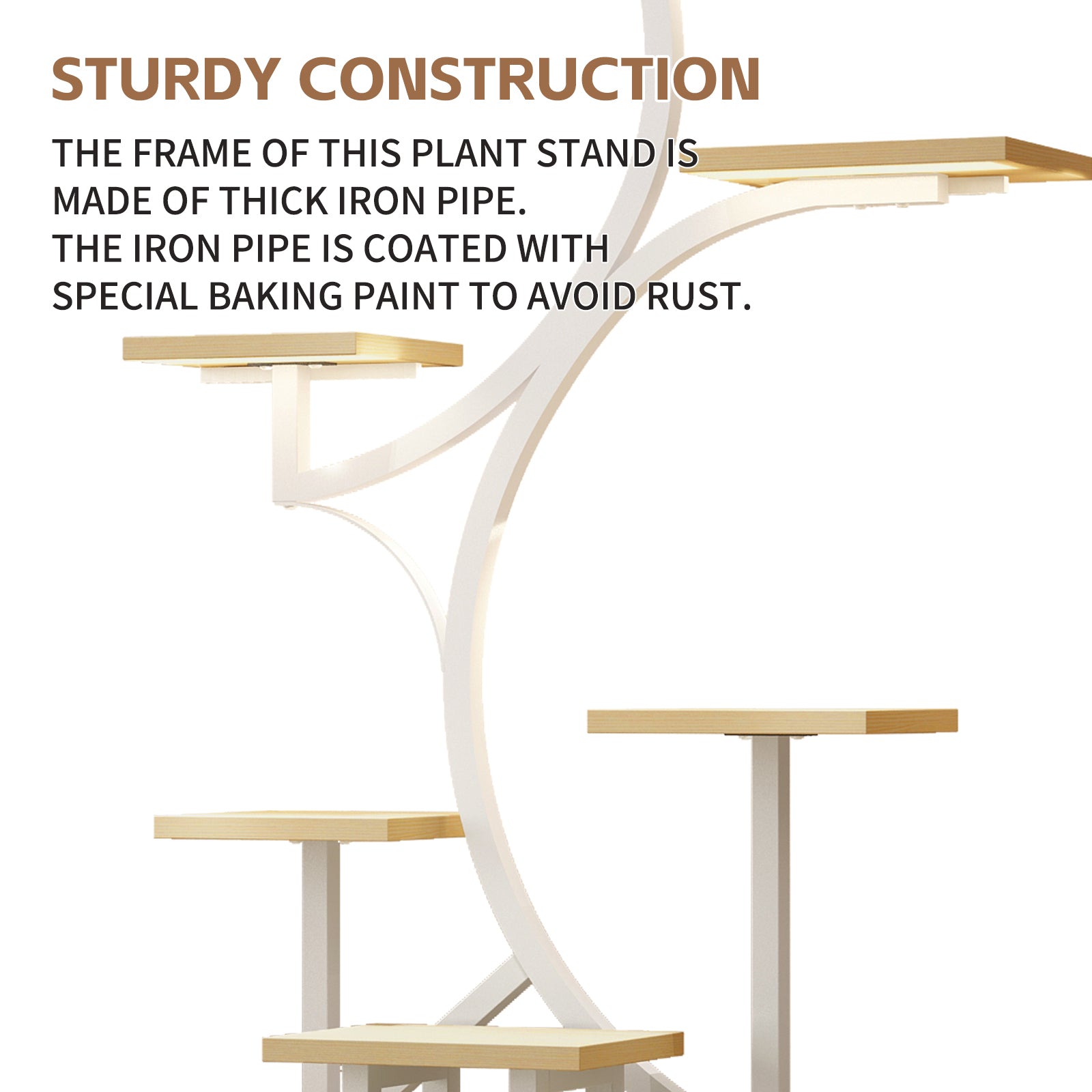 Natural S-shaped plant shelf decorative flower display rack