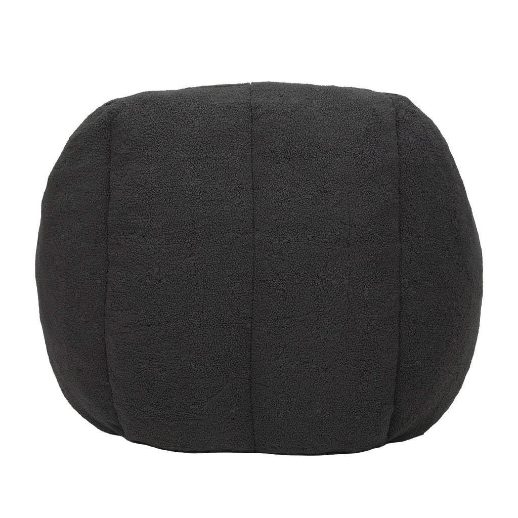 Dark gray teddy tufted bean bag sofa chair product photo