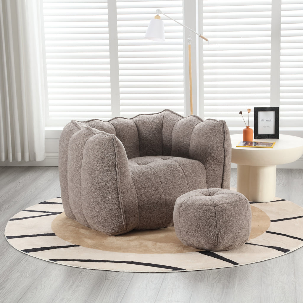 Soft foam bean bag chair — seating detail
