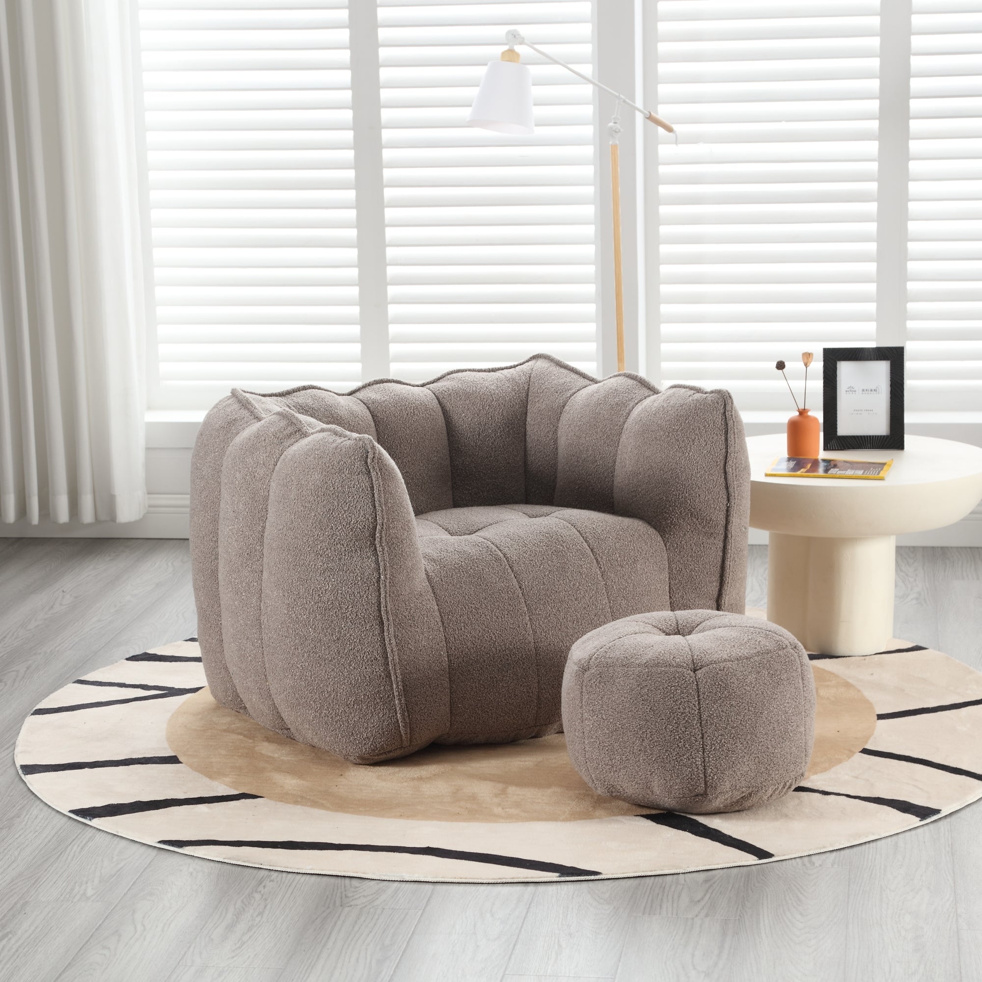 Soft foam bean bag chair — seating detail
