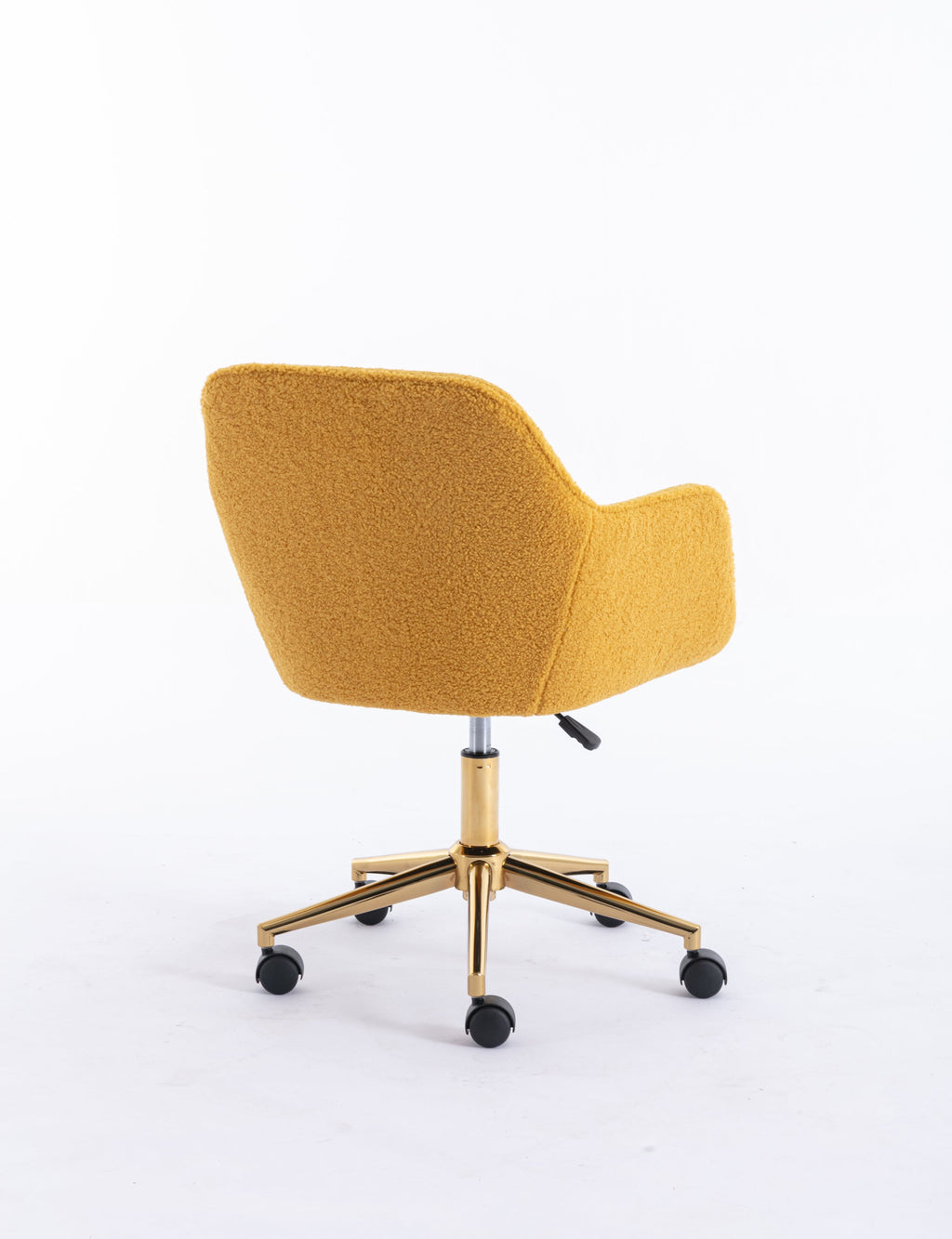 Teddy Office Chair — Adjustable Height with Gold Metal Base & Wheels