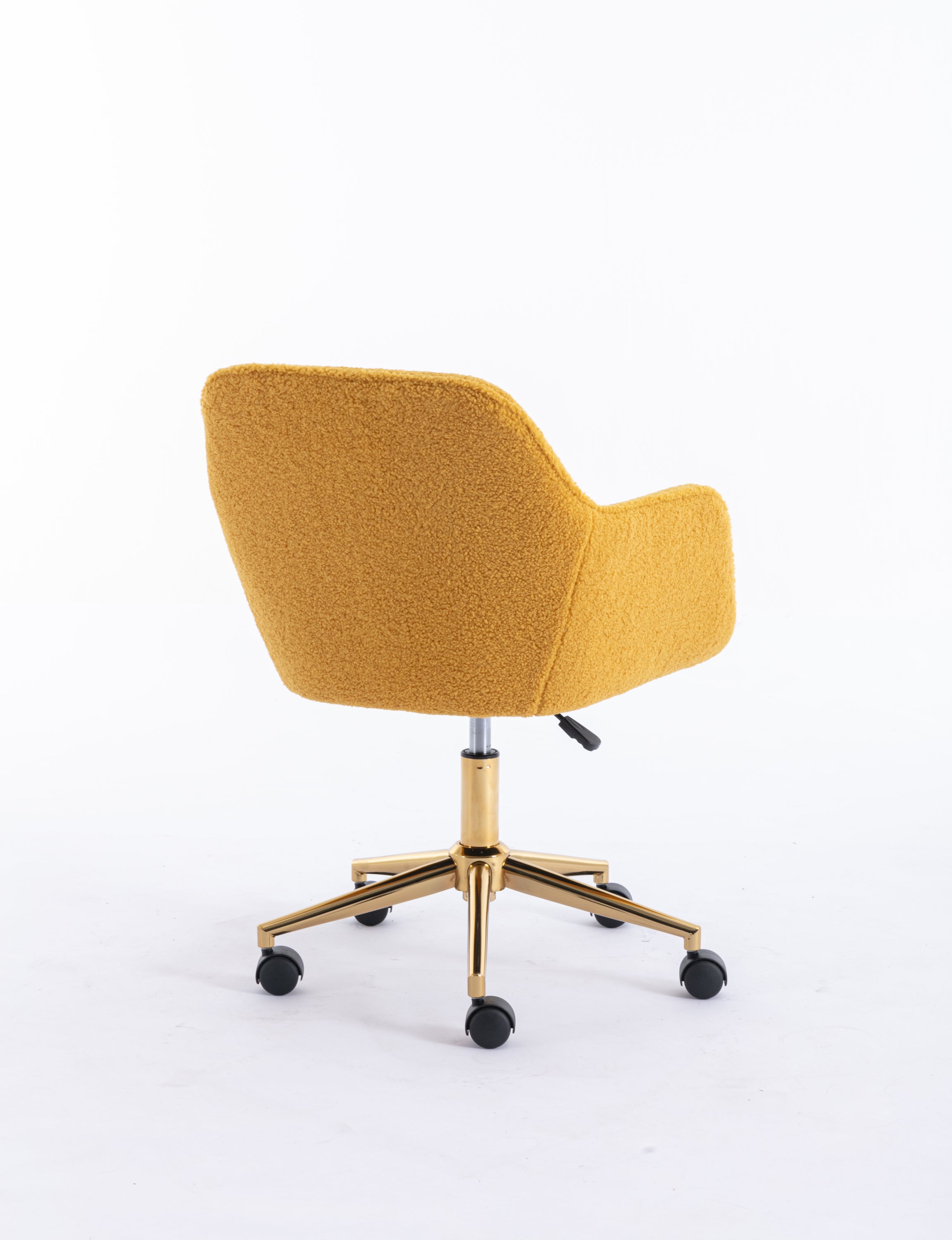 Teddy Office Chair — Adjustable Height with Gold Metal Base & Wheels