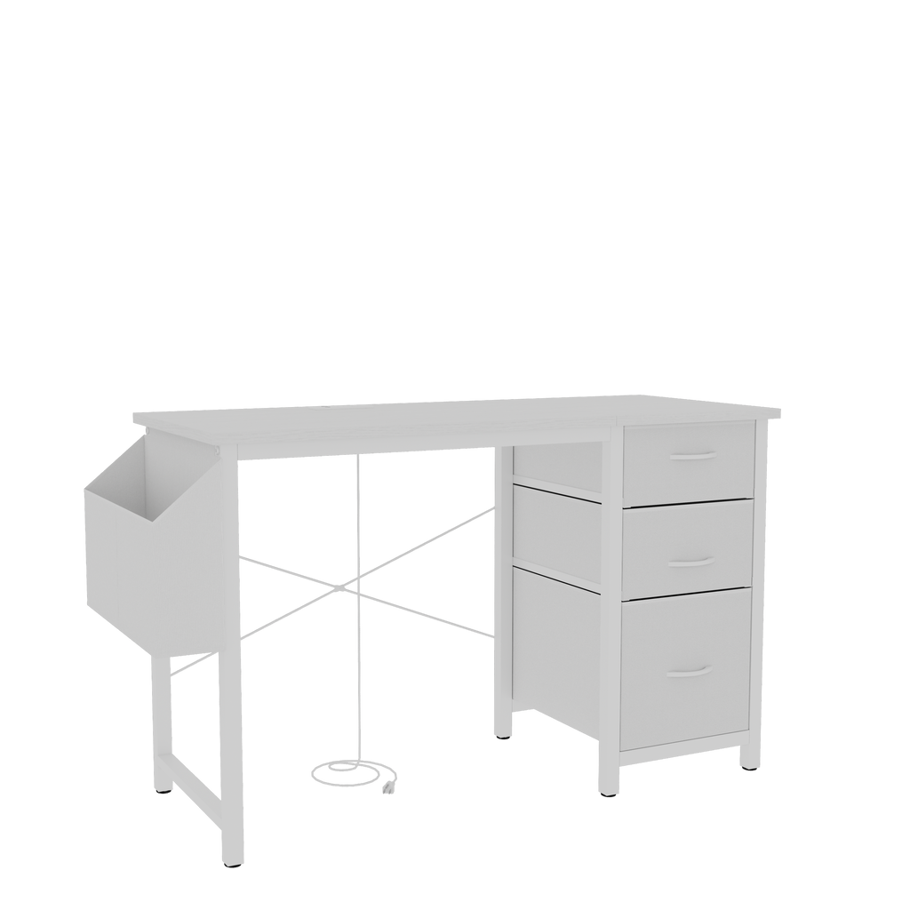 Office desk side pocket storage for books and supplies