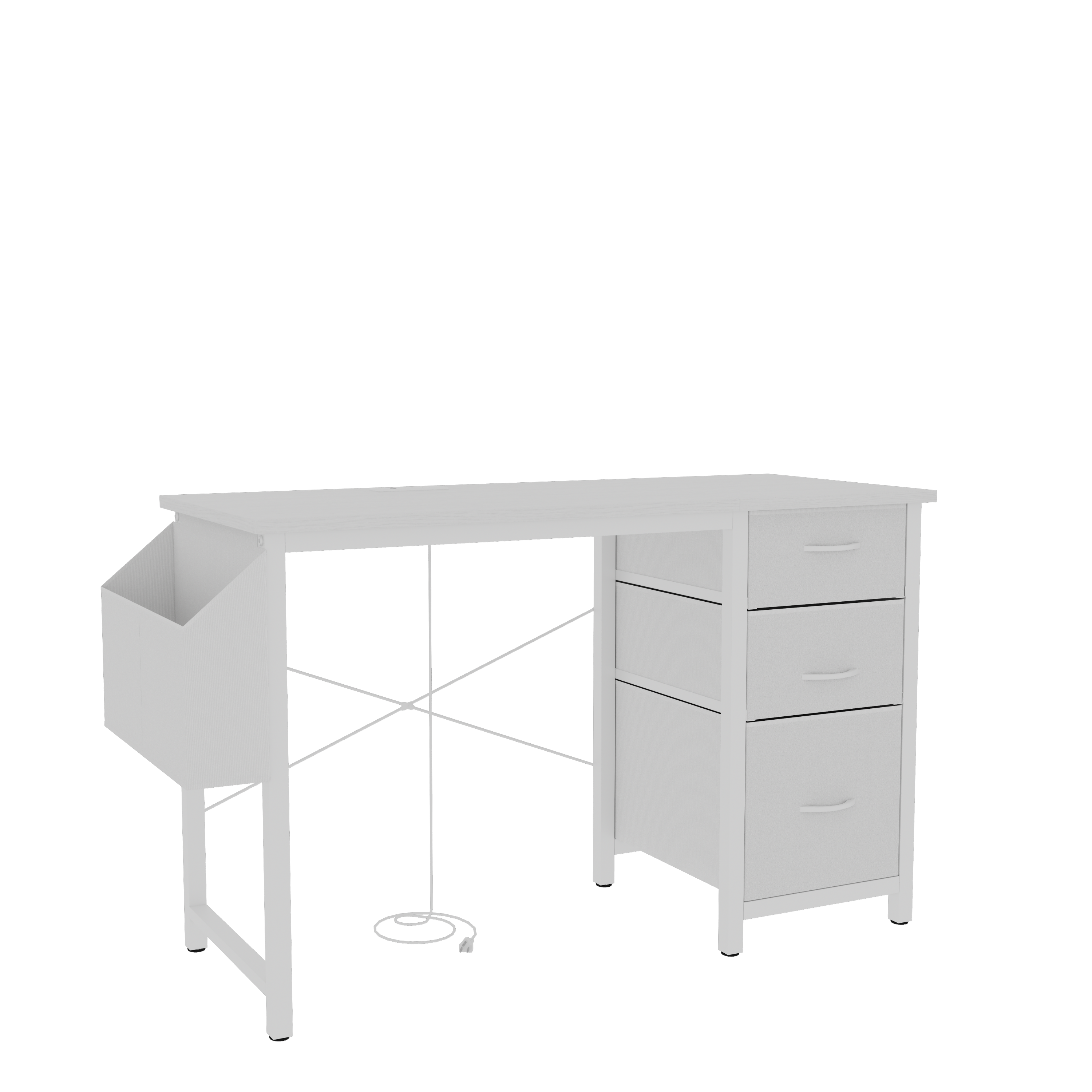 Office desk side pocket storage for books and supplies